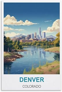 ZCAIJND Denver Colorado Vintage Travel Posters 08x12inch(20x30cm) Painting Canvas Wall Posters And Art Picture Print Modern Family Bedroom Decor Posters