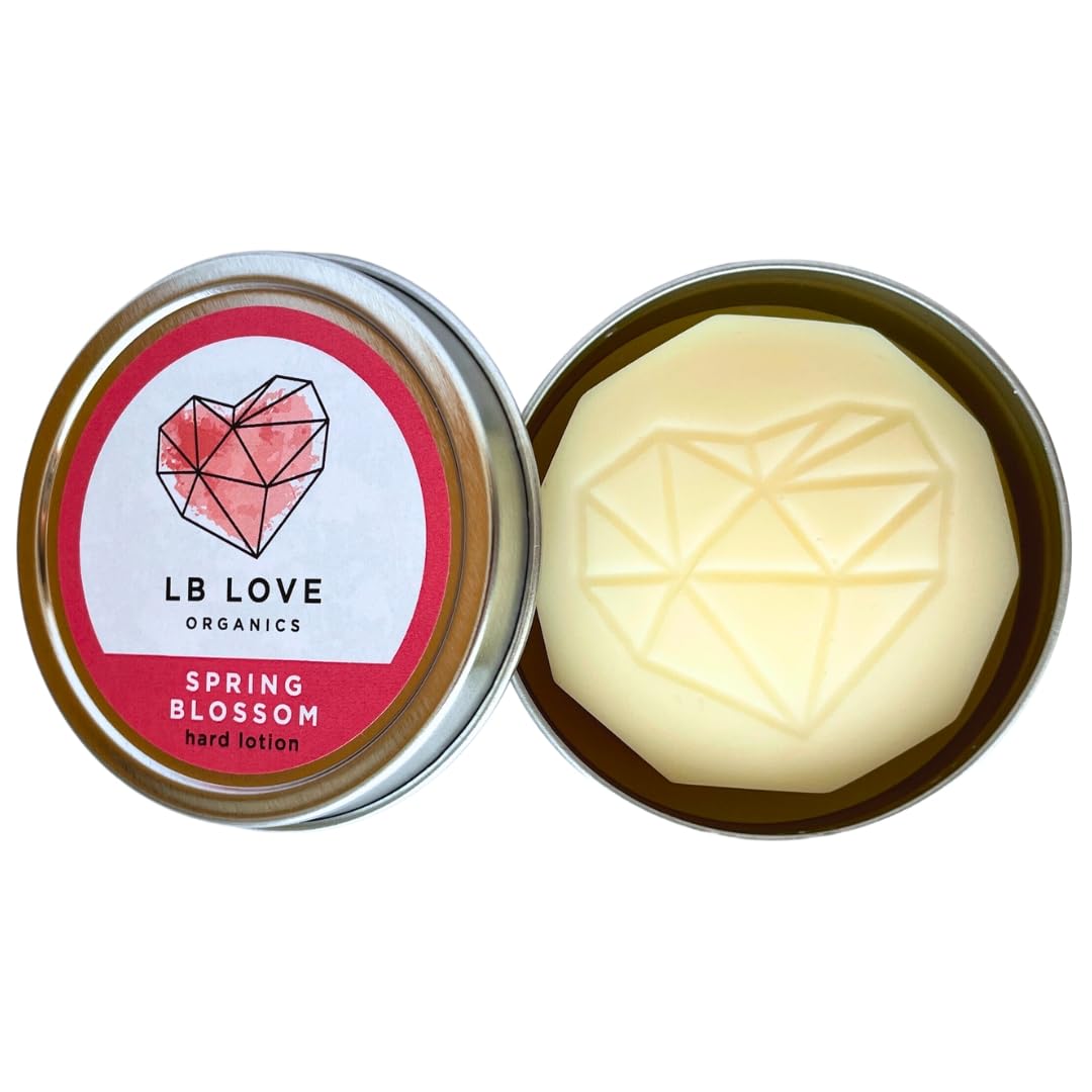Hard Lotion Bar, Geranium Orange Rose Scent, Organic Beeswax Lotion for Dry Hands and Feet, 1.2 Ounces