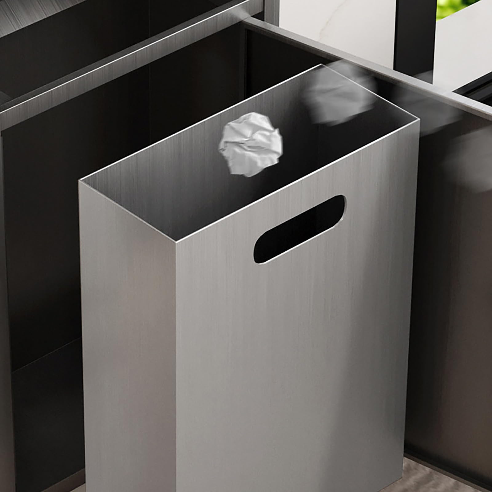 Portarrollos Papel Higiénico Empotrable de Acero Inoxidable 304, Hornacina de Pared con Cubo de Basura Integrado, Portarollos Baño Impermeable y Antióxido(Gray,750x345x140mm)