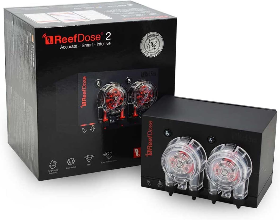 ReefDose 2 Head Wireless Dosing Pump for Supplements, Foods & Trace Elements in Saltwater Aquariums | ReefBeat App Controlled Reef Marine