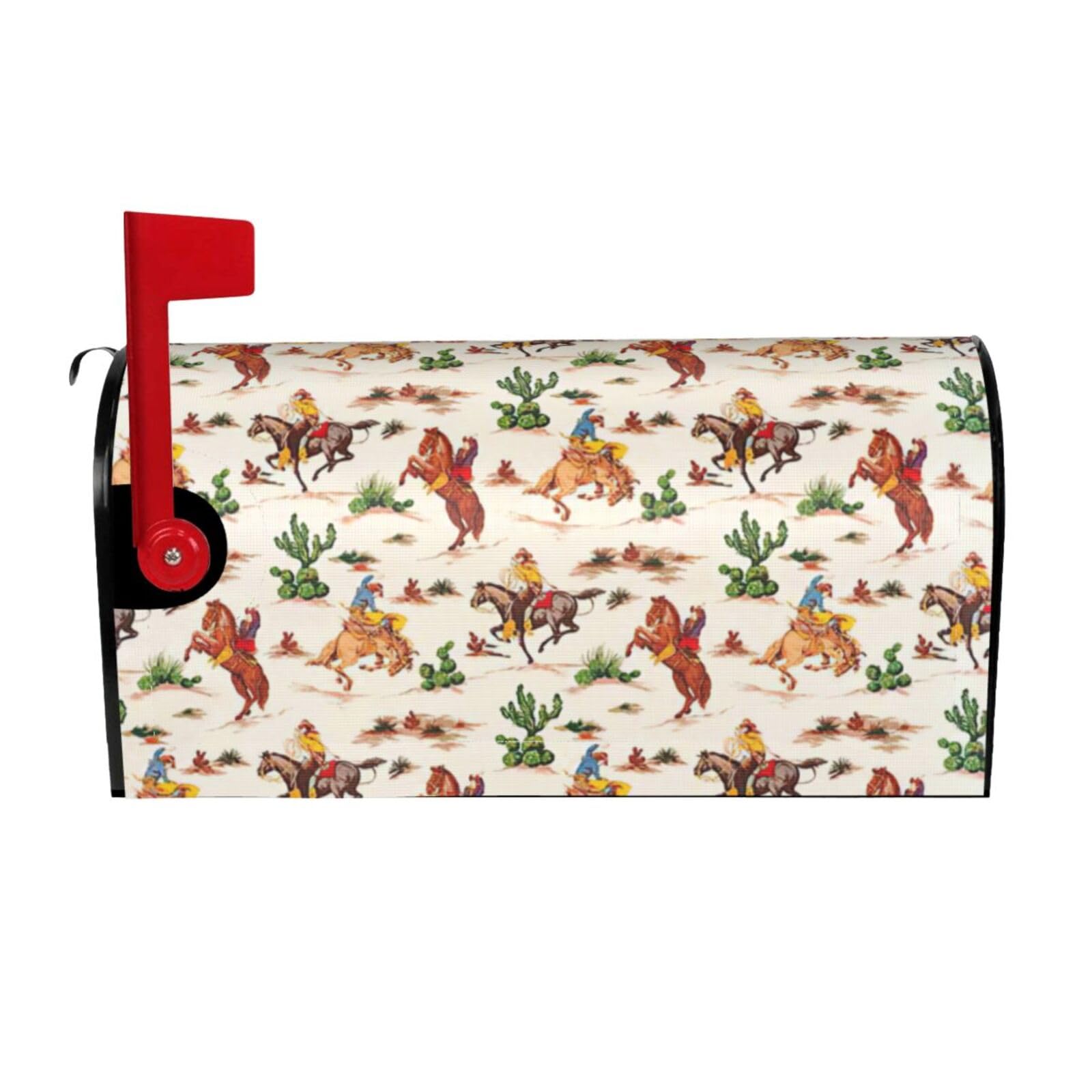 Cowboy Ride Horse Print Mailbox Covers Magnetic Mailbox Post protective cover for Garden Yard Outdoor Decor