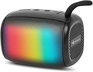 سماعة بلوتوث S18 بإضاءة ار جي بي ملونة ومحمولة، لون أسود