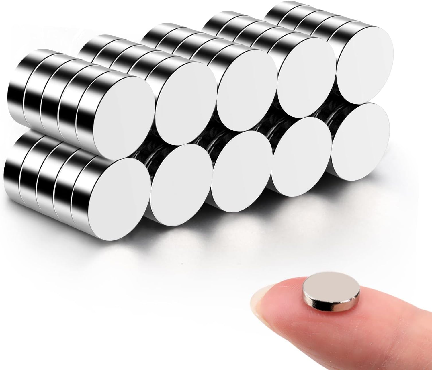 50Pcs Tiny Fridge Magnets, 8x2 mm Small Round Refrigerator Magnets, Magnets for Crafts, Office, Refrigerator, Whiteboard