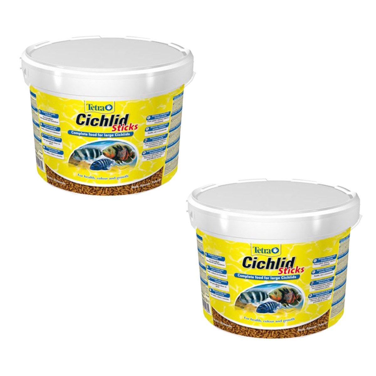 2 x 10 L Tetra cich Lid Sticks Principal Forro para todos los cichliden y peces ornamentales