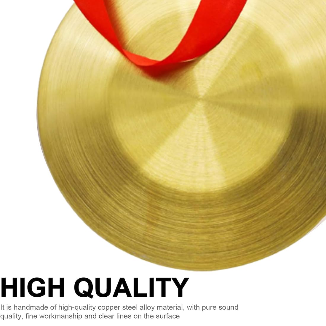 15 cm Ottone Rame Mano Gong Bacino Portatile Ottone Gong Strumenti in Latta con Martello Rotondo per Bambini Cappella Scuola Lezioni di Musica