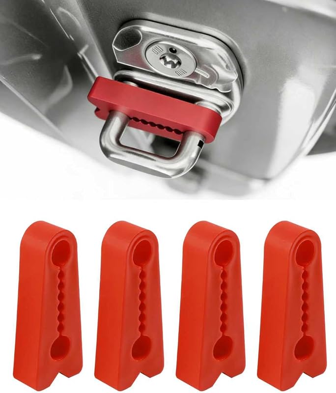 Protetor de Fechadura de Porta Automotiva em Silicone com Dentes Antiderrapantes PAIYUE Vermelho Estilo A, Kit com 4