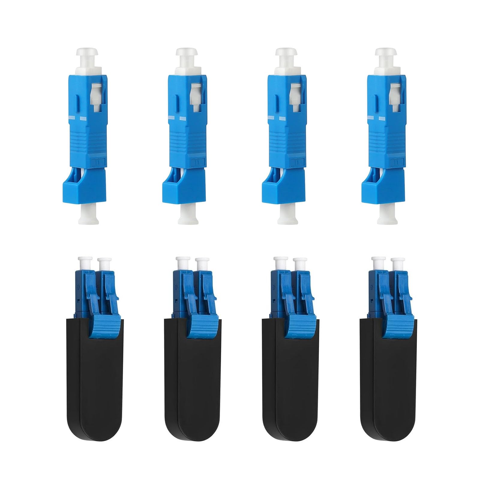 Lot de 4 adaptateurs LC/UPC à fibre optique et adaptateur SC mâle vers LC femelle
