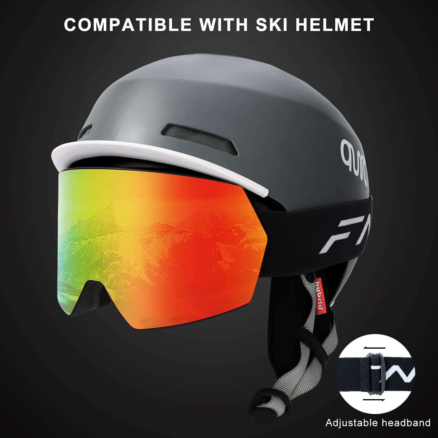FMY Ski Goggles for Men Women & Youth - Anti Fog UV400 Protection Snowboard Snow Skiing Goggles for Adult