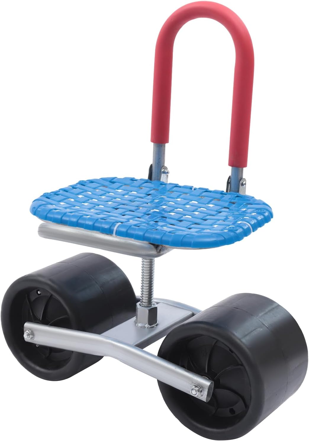 Garden Cart Rolling Stool with 2 Wheels Height Adjustable 360° Swivel 220lbs Load Rolling Garden Seat with Wheels for Garden Farm Patio