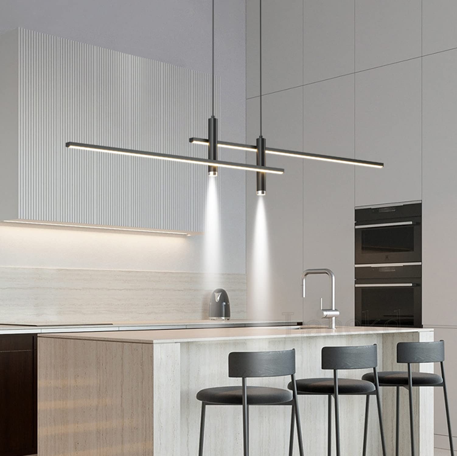 Lámpara de techo Modernas LED Lámpara Colgant para Comedor Salon Lamparas Regulable con Control remoto Luz Altamente Ajustable Colgantes Cocina Oficina Dormitorio Bar Corredor Decor Iluminación L120cm