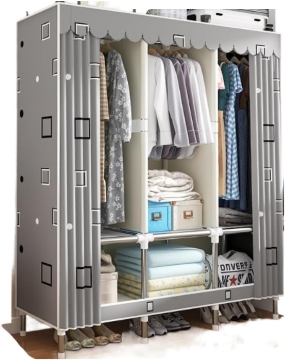 Portable Closet Freestanding Wardrobe Closet Storage Simple Wardrobe Quick and Easy to Assemble Wardrobe Portable(128 * 45 * 172cm)