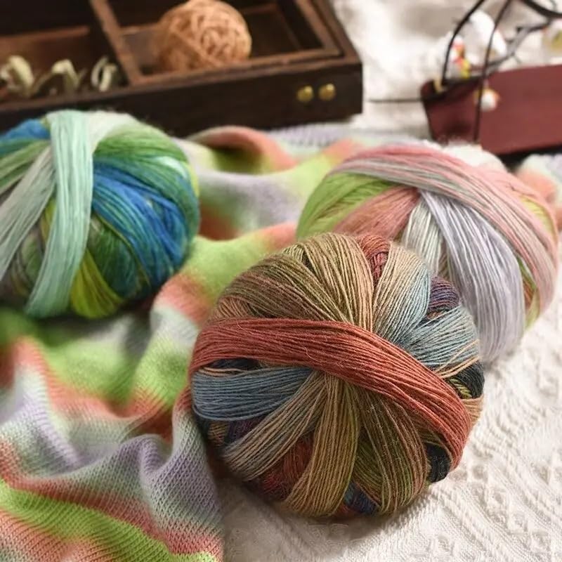 Gomitolo di lana color arcobaleno sfumato da 295 g for lavori a maglia fai da te, perfetto for scialli, maglioni e cappelli.(613)