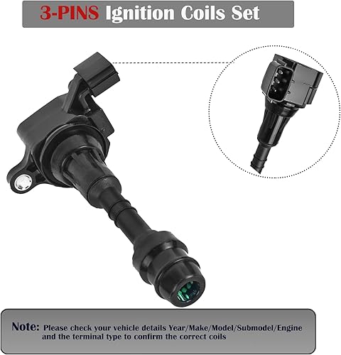 Miniatura 4 de Juego de 6 bobinas de encendido para Nissan 350Z Infiniti FX35 G35 M35 M35 V6 3.5 paquetes de bobinas de repuesto # UF401, 22448AL61C