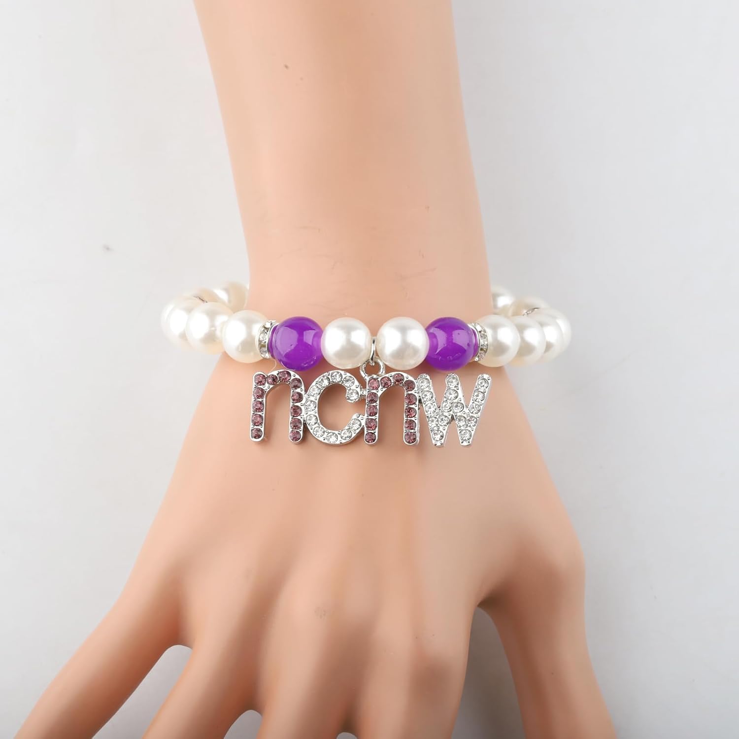 CHOORO Purple and White Beads Bracelet Sisterhood Sorority Jewelry for Women - Image 6