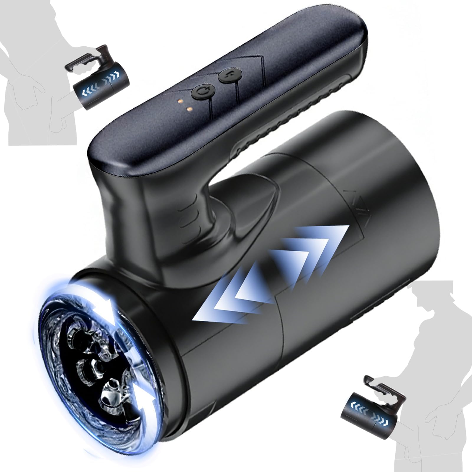 Automatic Male Masturbators with Handle, Male Masturbator Stroker with 5 Thrusting& Rotating Modes, Dual Open-Ended Penis Vibrator/Pump - Pocket Pussy Blowjob Sex Machine, Adult Sex Toys for Men