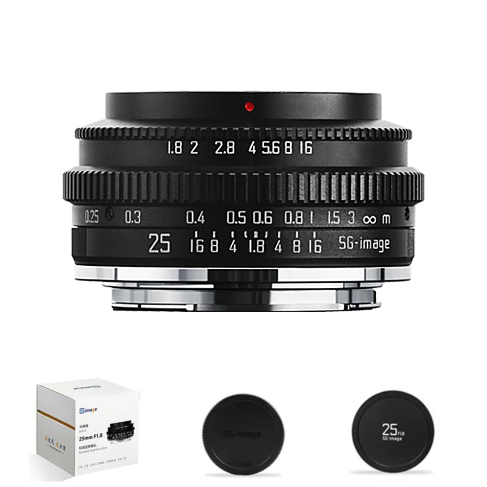 25 Mm F1.8 Weitwinkelobjektiv | C-Mount Für CCTV/DSLR | Aluminiumlegierung, Manuelle Blende | Silber Oder Schwarz