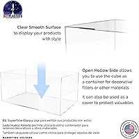 Vista 109 de Acrylic Display Riser Box Clear Plexiglass 12" x 12” x 19” No Lid Hollow Pedestal 5 Sided Display Trinkets Flowers Dust Cover Bin Collectible Items