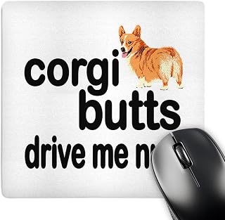 3dRose LLC 8 x 8 x 0.25 Inches Mouse Pad, Corgi Butts Drive Me Nuts Corgi Lover Dog Lover (mp_172000_1)