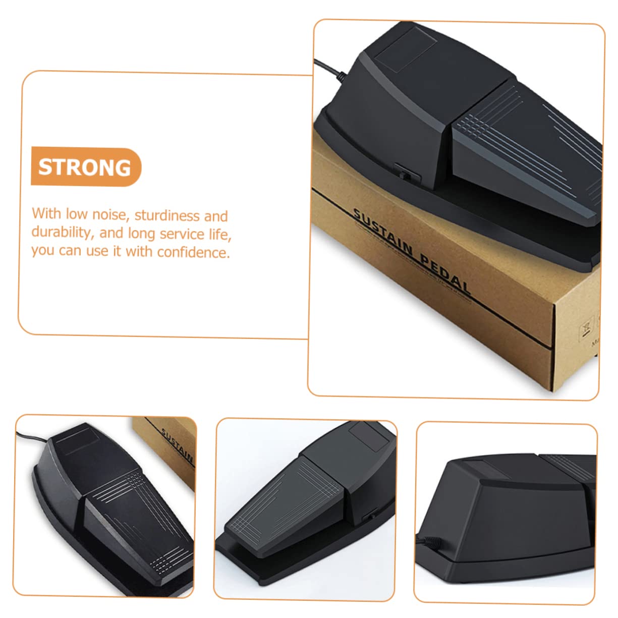Pedale Sustain per Pianoforte Elettrico, Robusto e Silenzioso | Nero, Gomma Abs Resistente All'usura, Adatto a Pianoforte e Tastiera, Accessorio Risposta Precisa