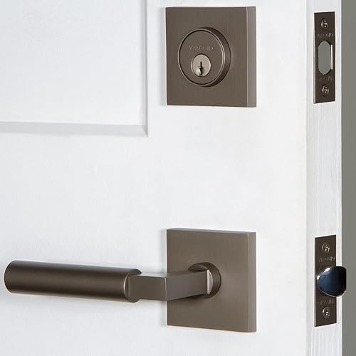 Miniatura 2 de Viaggio 630639 Palanca lisa Contempo color negro satinado y cerrojo a juego, juego de fondo: 2-3/8"