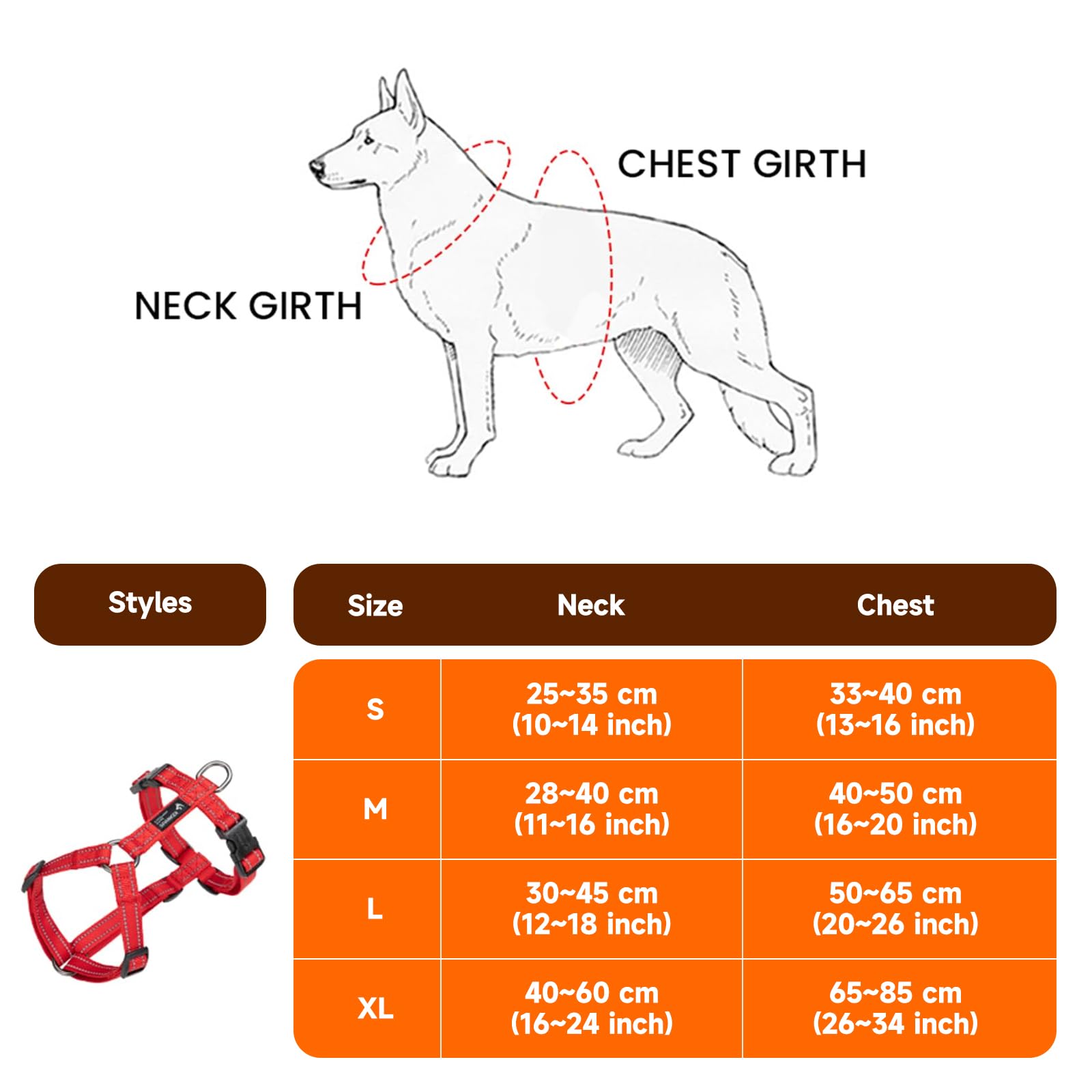 EXCELLENT ELITE SPANKER Harnais pour Chien en Nylon réfléchissant Harnais en Forme de L Ajustable pour Les Petites, Moyennes et Grandes Races de Chiens, pour la Promenade et Le Dressage(BLK-M)