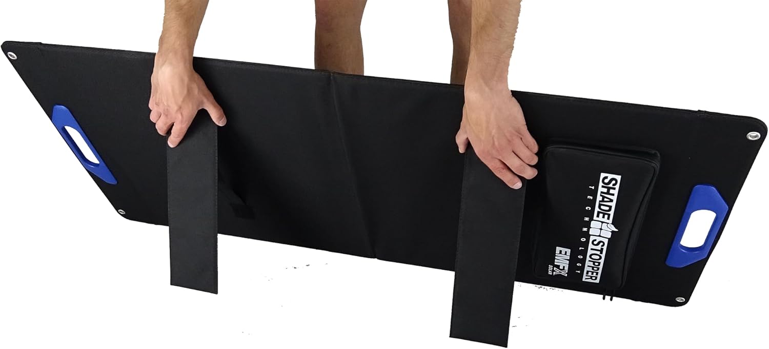 100 Watt Folding Portable Solar Panel- New Shade Stopper™ Tech: Output Doesn't Drop Like a Rock in Partial Shade