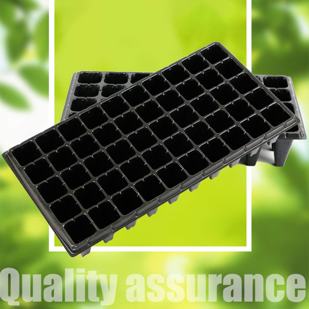 Cabilock 5 Pcs Plateaux de Semences 50 Cellules Semis Plateau de Démarrage Jardinage Germination Plateau Plante Kit de Démarrage pour La Propagation des Semis Noir