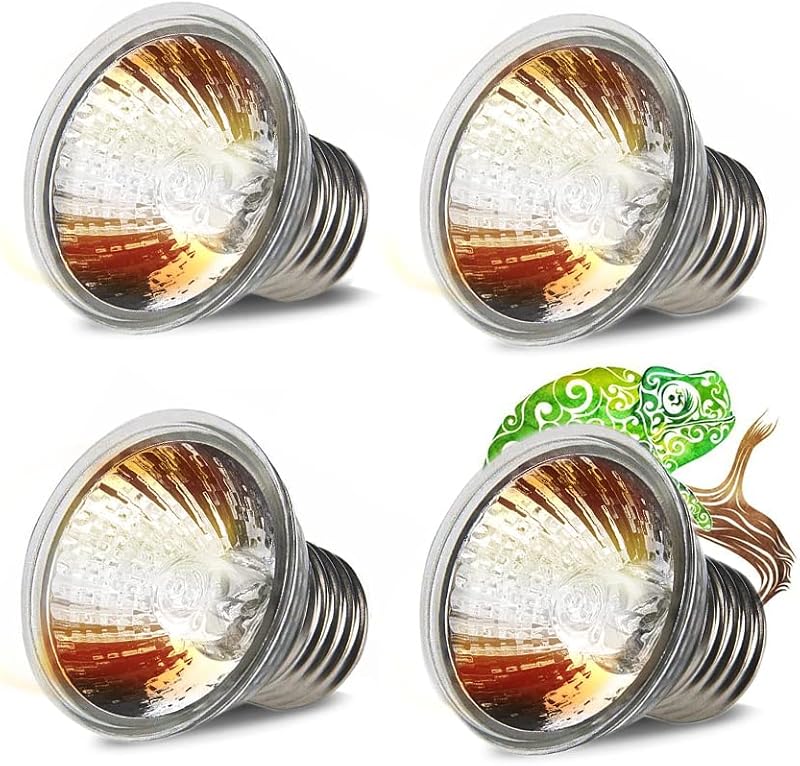 Lâmpada UVA/UVB para Aquecimento e Iluminação de Terrário MCLANZOO, Soquete E27, 50 W, Pacote com 4