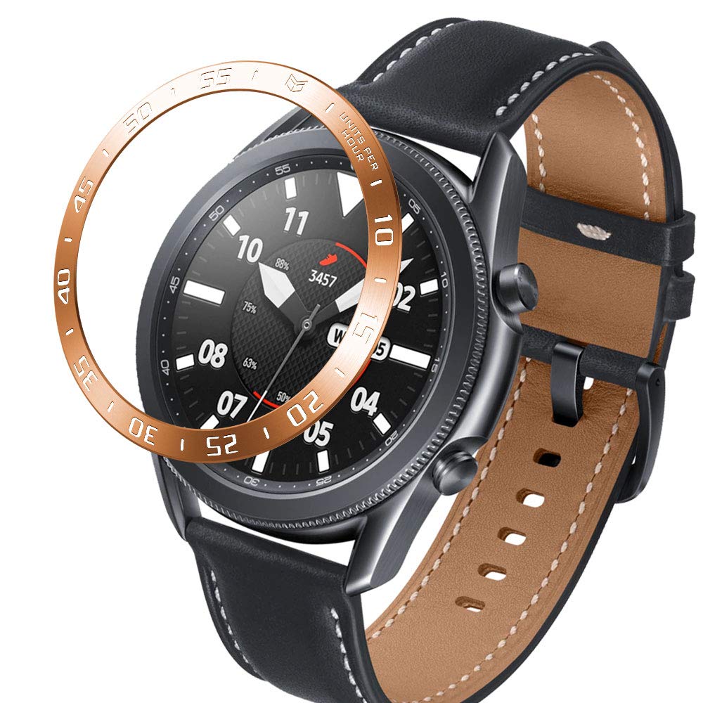 Bisel para Galaxy Watch 3 45mm de acero inoxidable con protector anti arañazos premium 6