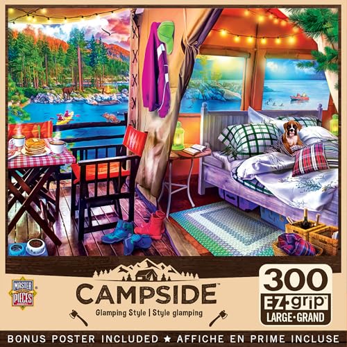 MasterPieces Rompecabezas de 300 Piezas EZ Grip - Estilo Glamping - 18 x 24 pulgadas - Rompecabezas con Arte Vibrante y Piezas Durables - Actividad Familiar, Desafío Mental y Entretenimiento Educativo miniatura 1