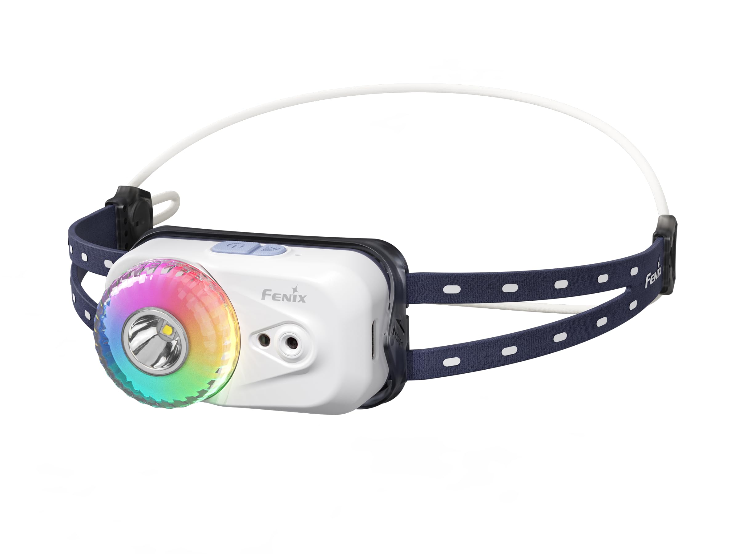 Fenix HL17R Stirnlampe LED Wiederaufladbar,500 Lumen,USB-C Aufladbar,100M,IP66 Wasserdicht Gestenerkennung Kopflampe,Rotlicht+Mehrfarbigem Licht,96.8 Stunden max,Leicht Outdoor Laufen Joggen(White)