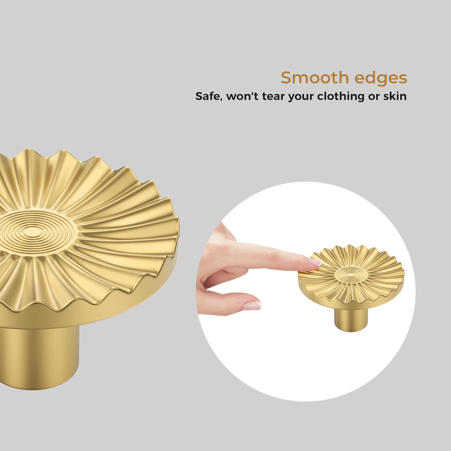 Haliwu 12 Pack Gold Half Moon Cabinet Knobs, Circular Kitchen Handles Single Hole Spacing Dresser and Drawer Pulls