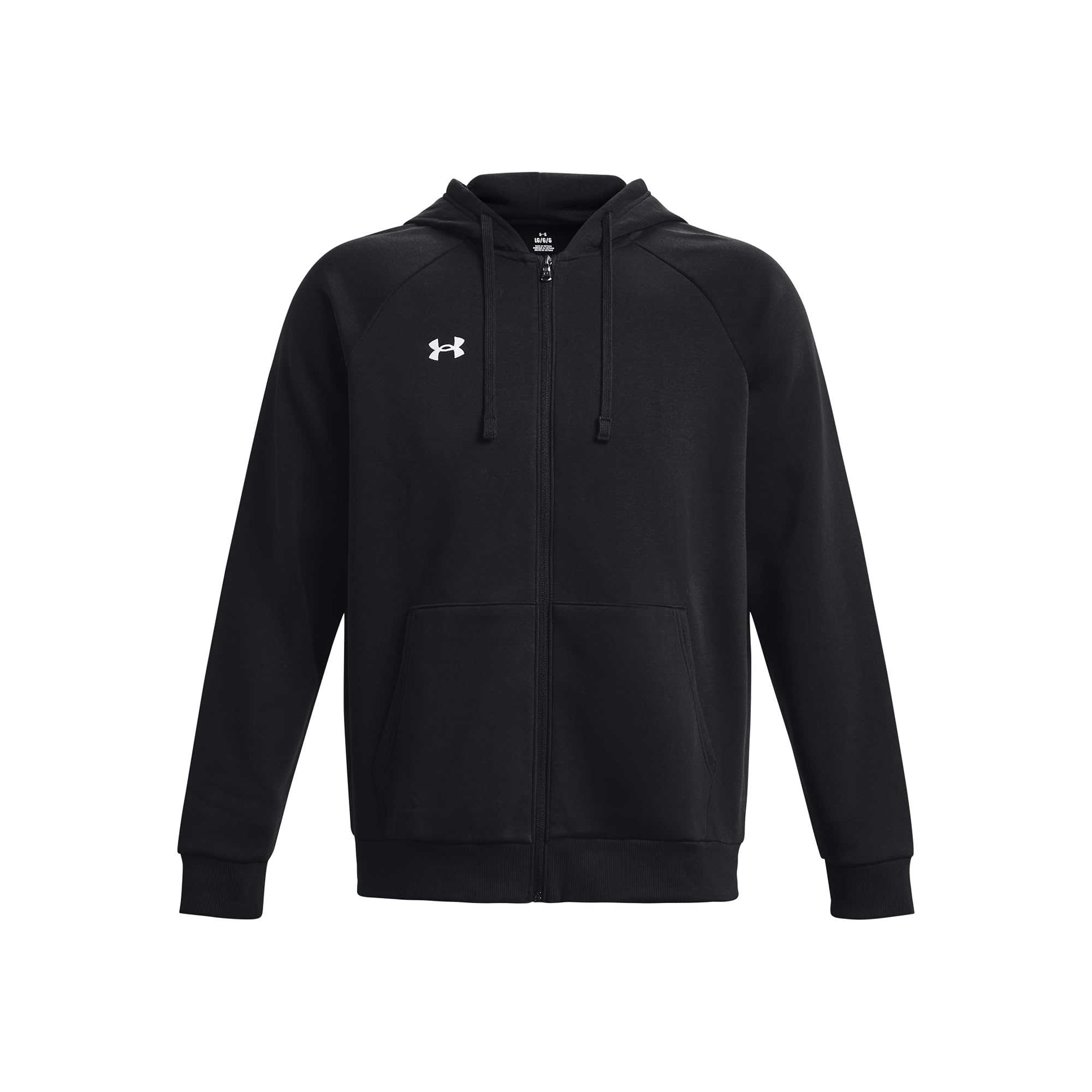 Under Armour Men's Black Rival Fleece Full-Zip Hoodie / White Xs