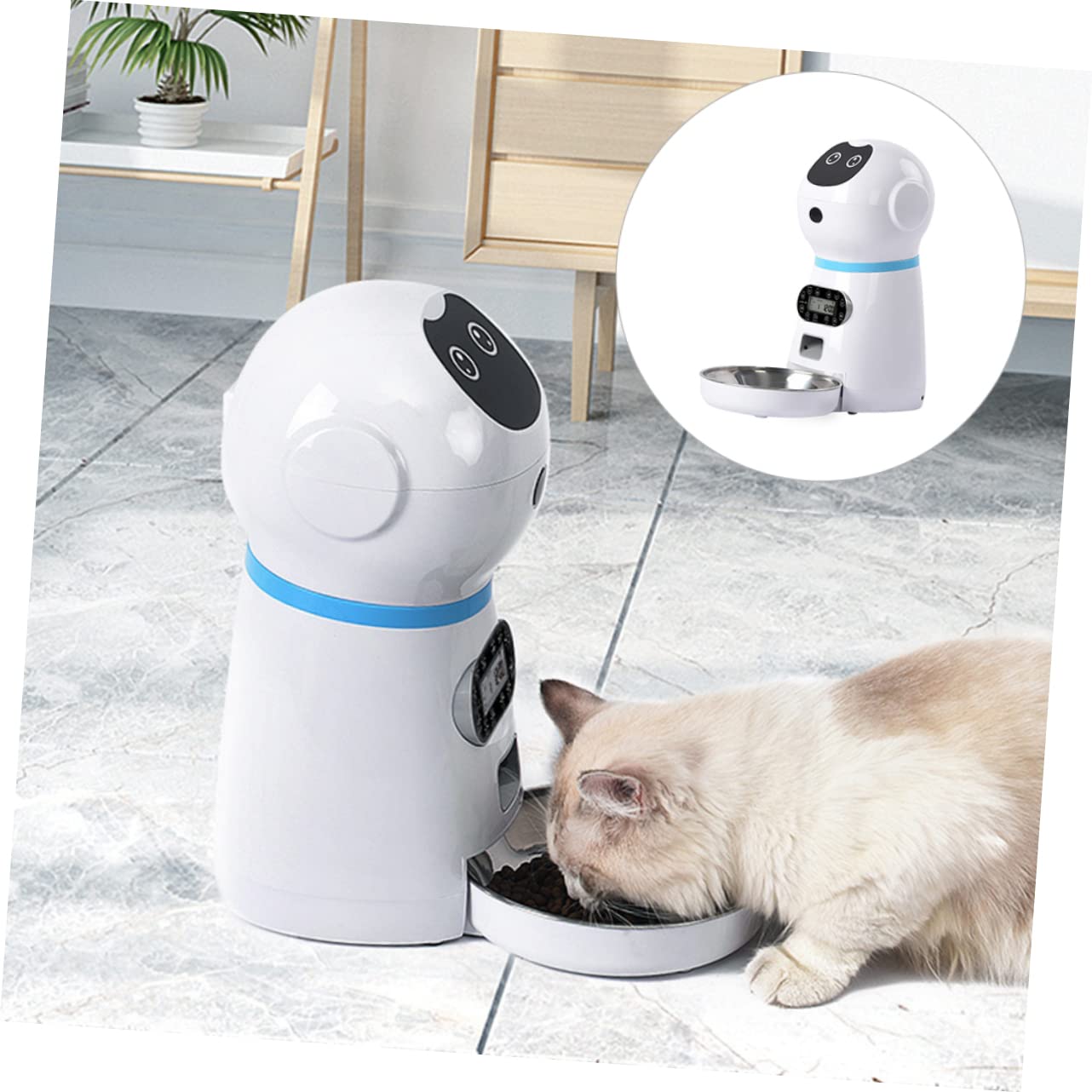 Distributore Automatico Cibo Per Gatti e Cani in Alimentazione Programmabile Con Timer Digitale e Registratore Vocale Usb Pet Feeding Dispenser Intelligente
