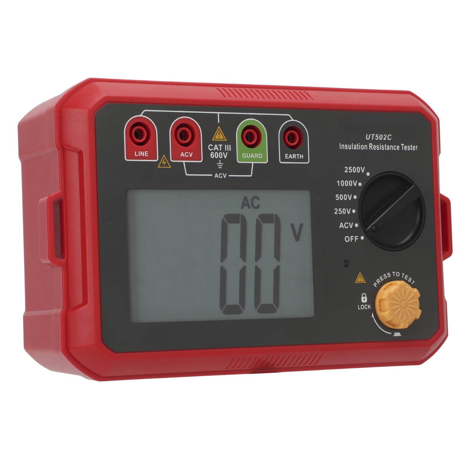 UT502C Miernik Rezystancji Izolacji Cyfrowy Detektor Wycieków do Testowania Sprzętu Elektrycznego | Mierzy rezystancję Izolacji i Napięcie AC | Podświetlany Wyświetlacz z Alarmem | Automatyczny