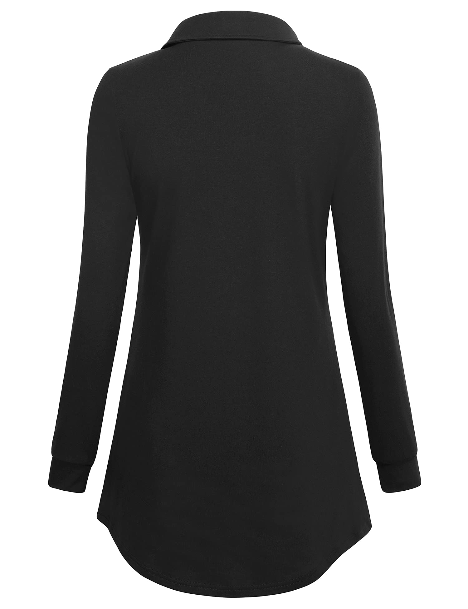 Vafoly Damen Langarm Knopf Revers Pullover Tunika Top Kausalen Swing Sweatshirt
