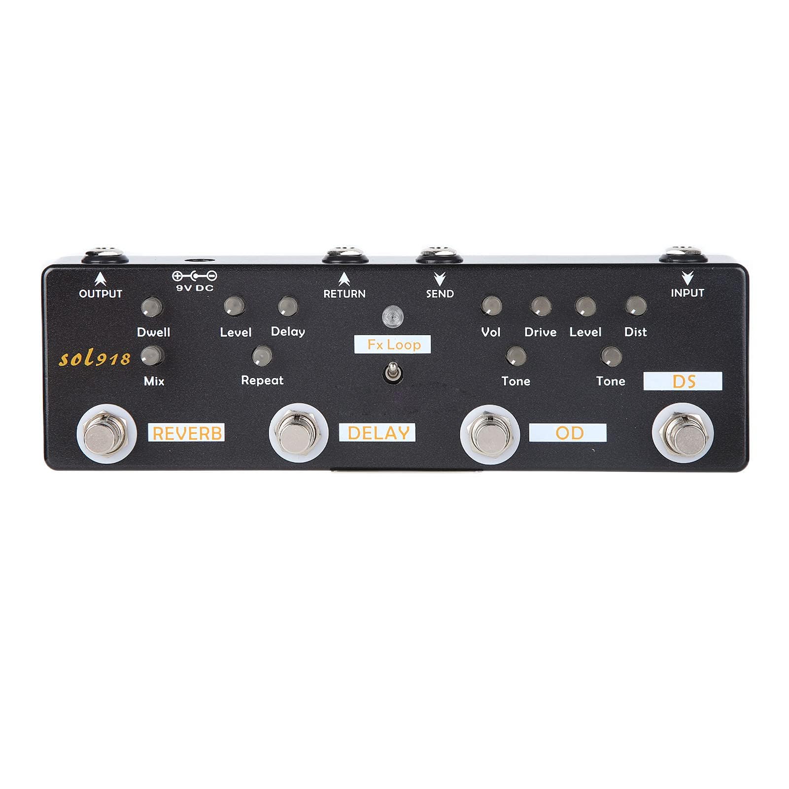 Pedale Multieffetto per Chitarra Overdrive Delay Reverb Distortion Fx LOOP Pedale per Chitarra con Regolazione della Manopola