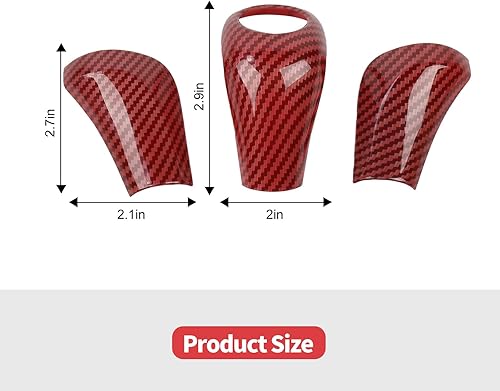 Miniatura 10 de Jimen Compatible con Jeep Grand Cherokee 2011-2013, 3 piezas de cubierta de perilla de palanca de cambios accesorios interiores (fibra de carbono)