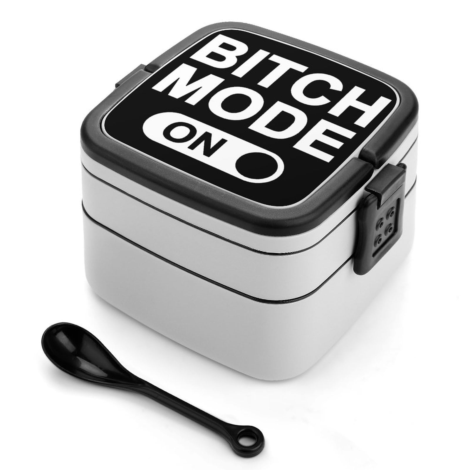 CGSBNGHA Bitch Mode On Bento Lunch Box 2 Layer Lunchbox Food Container for Adults Office