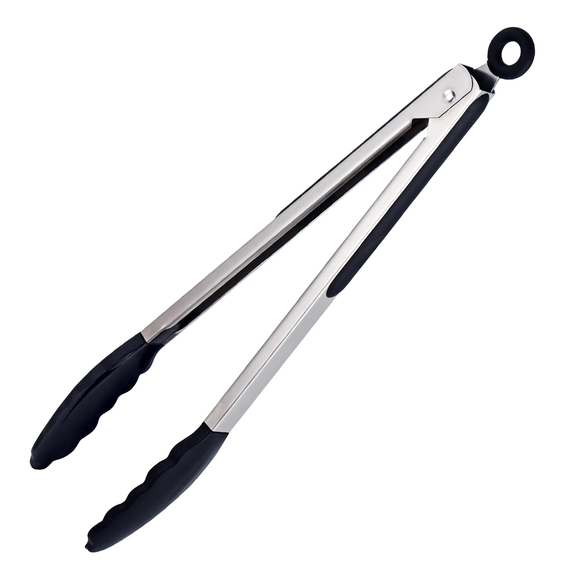35cm Silikon Küchenzange, Grillzange, Hitzebeständigem Silikongriff, Verriegelbare Metallzange, ideal zum Kochen, Grillen