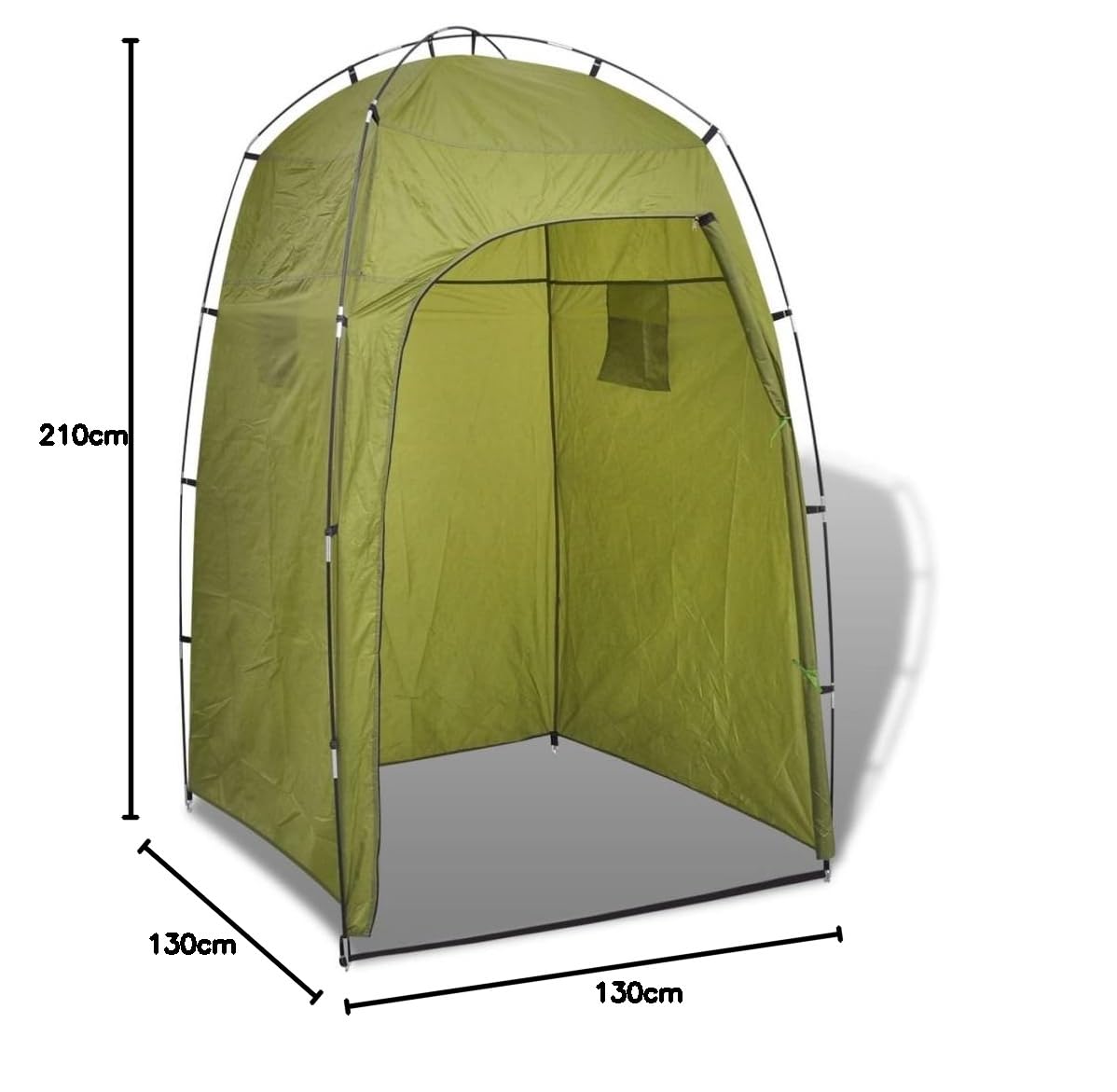 vidaXL Tenda Pop Up da Campeggio Viaggio Spiaggia Cabina Armadio Doccia Privacy Robusta Impermeabile con Borsa in PU e Fibra di Vetro Verde