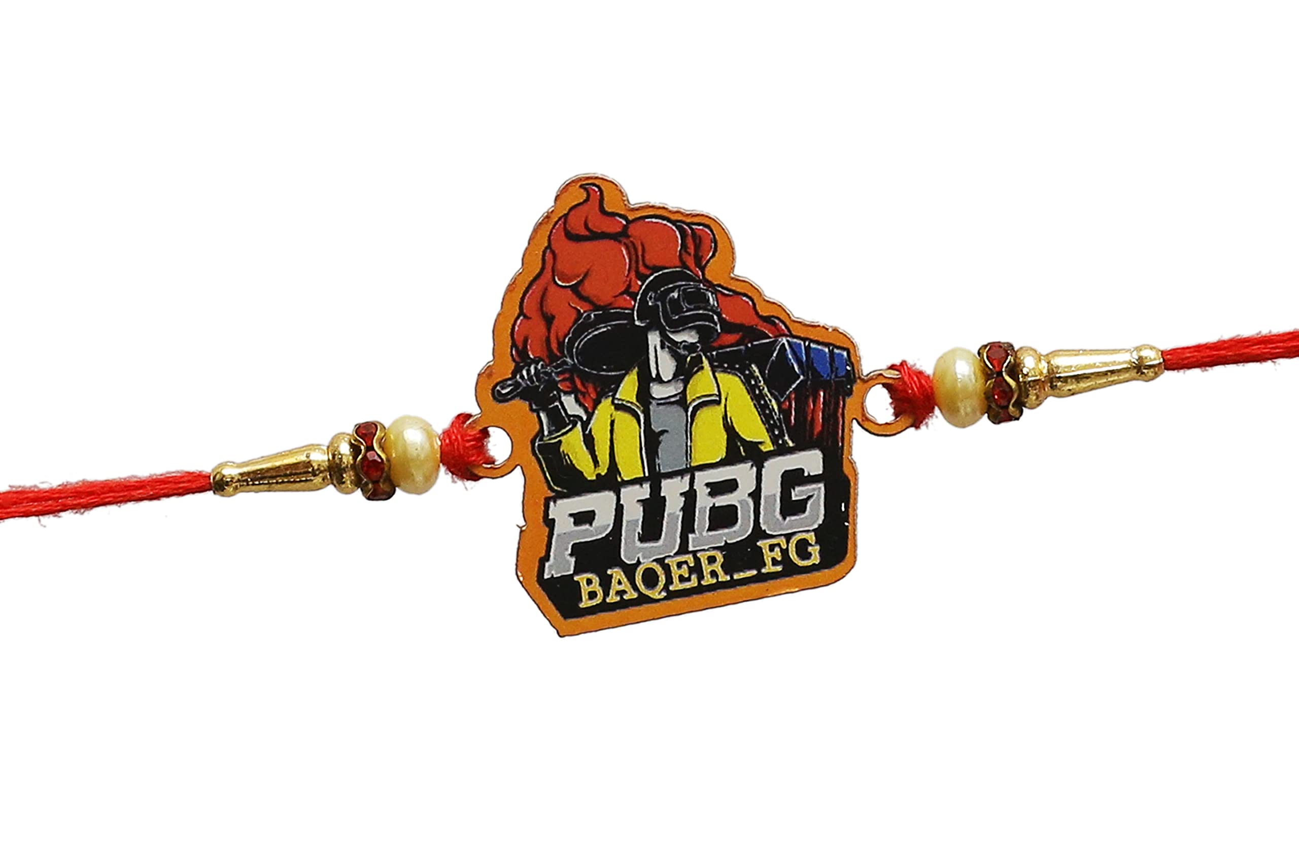 Rakhi Mart™-Wooden PUBG Cartoon Rakhi for Special Baby(set of 1)