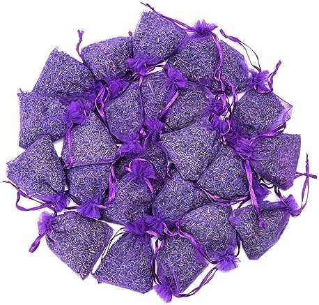 Lavande Sur Terre French Lavender Sachets for Drawers and Closets Fresh Scents, Set of 24, Home Fragrance Sachet for Wardrobes Closets, Purple, LV-C-24-1