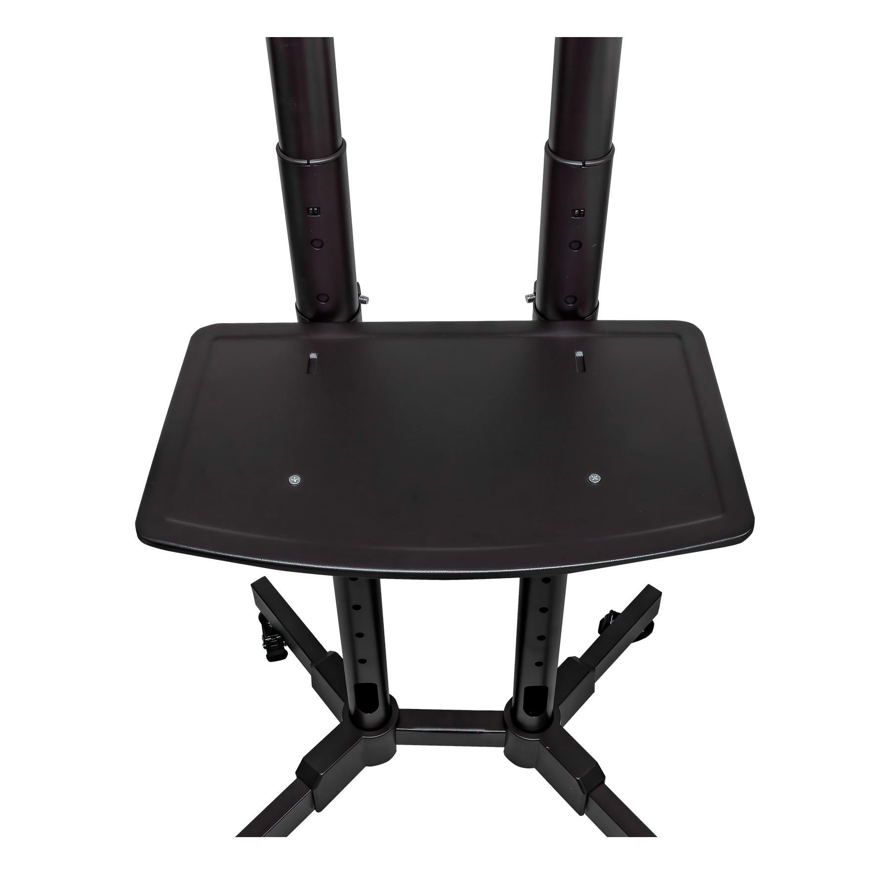 UNYKAch Supporto TV mobile con 2 ripiani e altezza regolabile per schermi piatti e curve da 32-75 pollici (fino a 45 kg), VESA max 600 x 400 mm