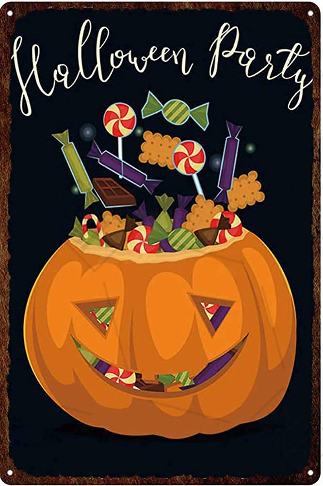 Lawenp Funny Pumpkin Vintage Wall Decor Bar Decor Aluminum Sign for Home Kitchen Bar Funny Sarcastic Metal 8 x 12 Inches Tin Sign