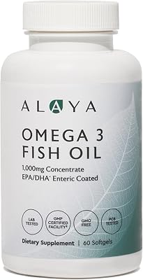 Alaya Naturals - Omega 3 Fish Oil, 1000 mcg, 60 Softgels, Non-GMO, No Fishy Aftertaste