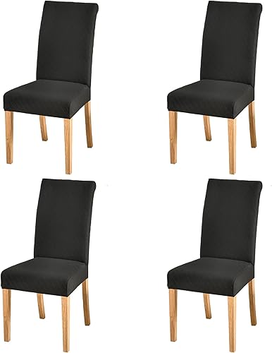 Miniatura 10 de SoulFeel Juego de 6 fundas para sillas de celosía, extraíbles y lavables, elásticas de elastano jacquard, fundas protectoras de asiento para silla