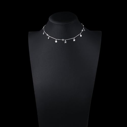 Miniatura 2 de Gargantilla de plata esterlina con colgante de cadena de disco para mujer, 13+3 pulgadas