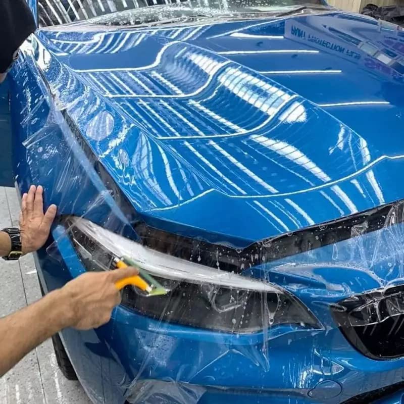 AS ADESIVI SICUREZZA StickersLab - Film PU vinilico Trasparente Satinato per Protezione verniciatura Parti automobilistiche APA Made in Italy h152 (152cm x 100cm)