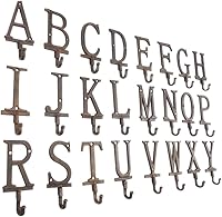 Vista 8 de Handcrafted Nautical Decor Gancho de pared rústico de cobre con letra R alfabeto, 6 pulgadas